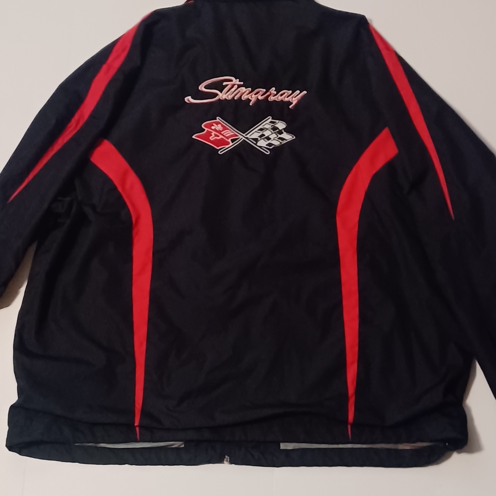 Sport-Tek Corvette Stingray Black Windbreaker with Red Accents